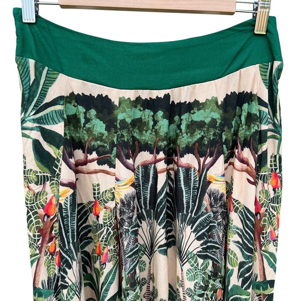 NWT Farm Rio Jungle Print V-Waist Midi Skirt Size Medium - Picture 10 of 12